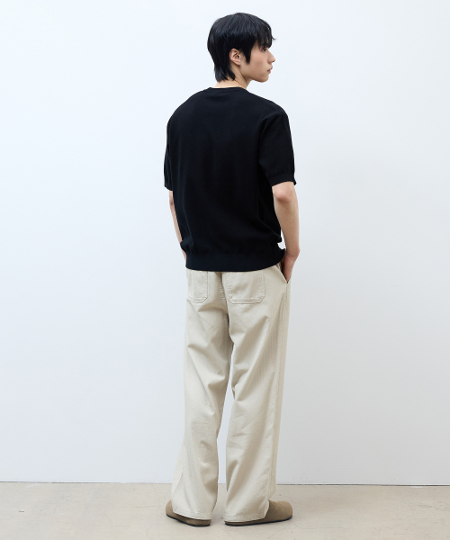 [ON]Washable cotton mixed round neck short-sleeved knitwear - 3color