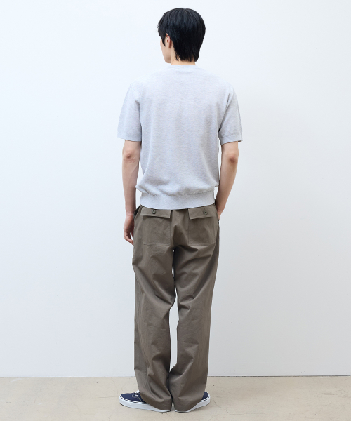 [ON]Washable cotton mixed round neck short-sleeved knitwear - 3color