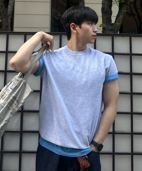 [ON]Washable cotton mixed round neck short-sleeved knitwear - 3color