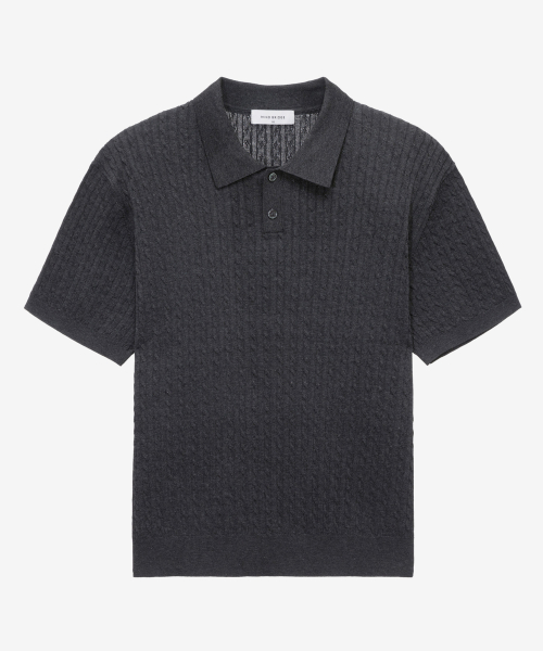 [ON]Washable cable collar short-sleeved knitwear - 2color