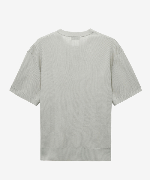 [ON]Tissue modified henry neck short-sleeved knitwear - 3color