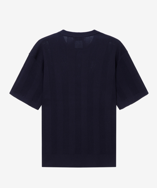 [ON]Tissue modified henry neck short-sleeved knitwear - 3color