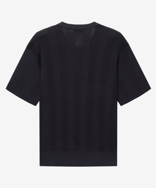 [ON]Tissue modified henry neck short-sleeved knitwear - 3color