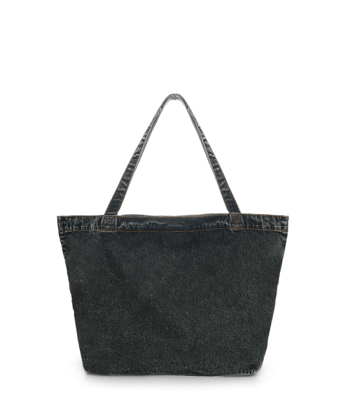 MATIN STITCH DENIM SHOULDER BAG IN BLACK