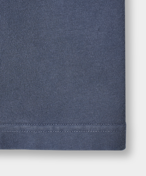VLAD CUT-OFF APPLIQUE HALF T-SHIRT_VINTAGE BLUE