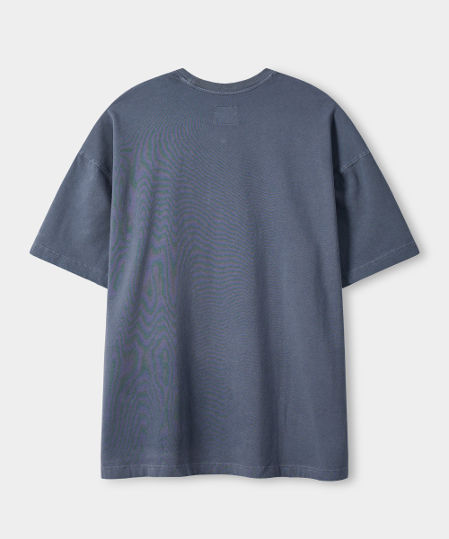 VLAD CUT-OFF APPLIQUE HALF T-SHIRT_VINTAGE BLUE