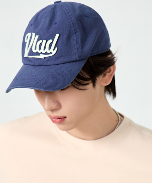 VLAD WASHED APPLIQUE BALL CAP_NAVY