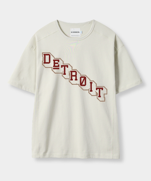 DIAGONAL LOGO SEMI CROP SHORT SLEEVE T-SHIRT _4 COLOR