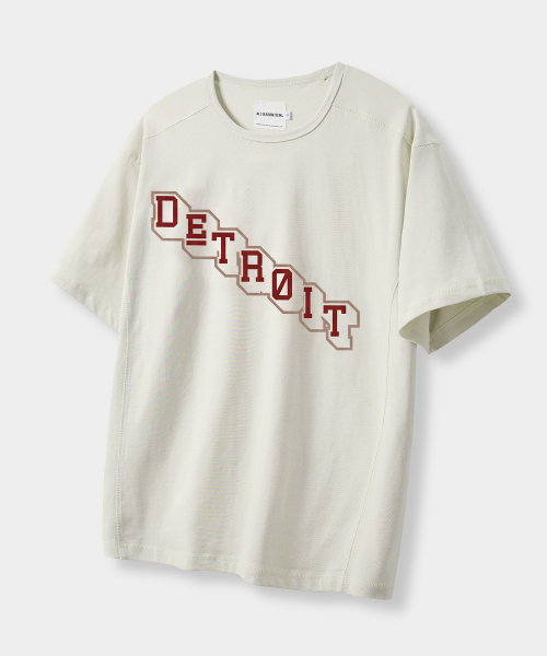 DIAGONAL LOGO SEMI CROP SHORT SLEEVE T-SHIRT _4 COLOR