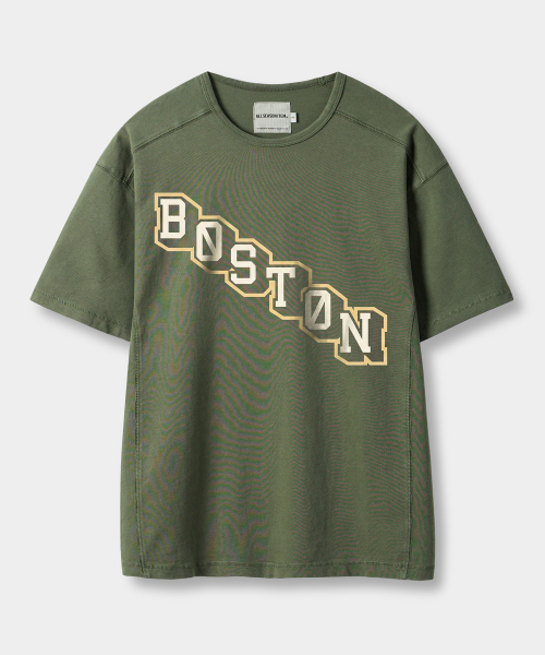 DIAGONAL LOGO SEMI CROP SHORT SLEEVE T-SHIRT _4 COLOR