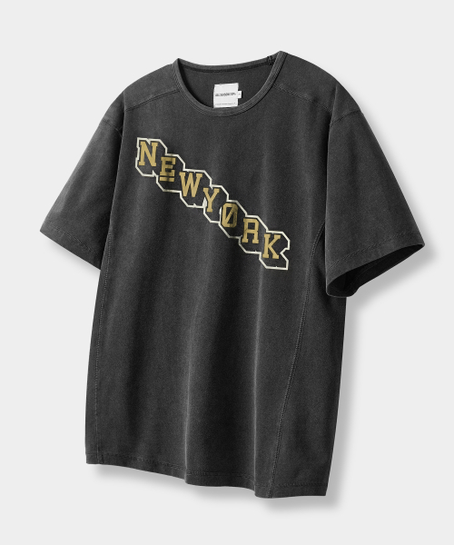 DIAGONAL LOGO SEMI CROP SHORT SLEEVE T-SHIRT _4 COLOR