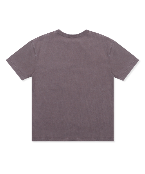 XTT154 체크 헨리넥 워싱 크롭 티셔츠 (PURPLE/BROWN)