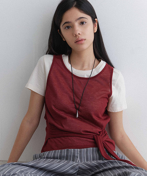 Sleeveless Layered Short-Sleeve T Shirt NEW6ME301
