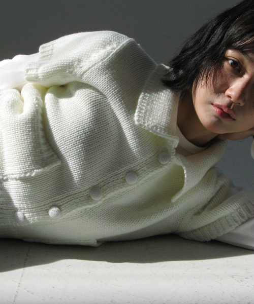 POCKET COLLARED KNIT SHORT SLEEVE CARDIGAN IVORY
