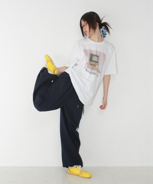 RETRO COMPUTER GRAPHIC OVER FIT T SHIRT WHITE