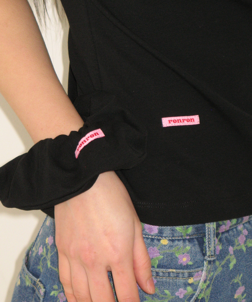 SCRUNCHIE SET SLIM FIT T SHIRT BLACK