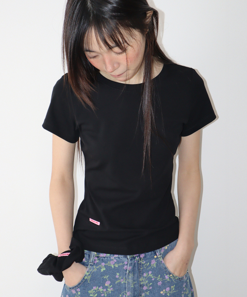 SCRUNCHIE SET SLIM FIT T SHIRT BLACK