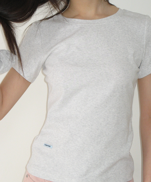 SCRUNCHIE SET SLIM FIT T SHIRT WHITE MELANGE