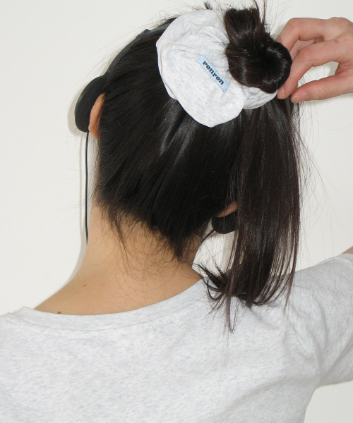 SCRUNCHIE SET SLIM FIT T SHIRT WHITE MELANGE