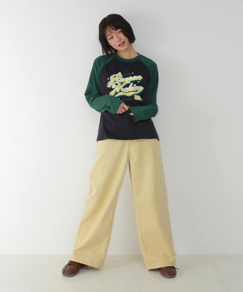 VINTAGE ARCHIVE RAGLAN LONG SLEEVE GREEN NAVY