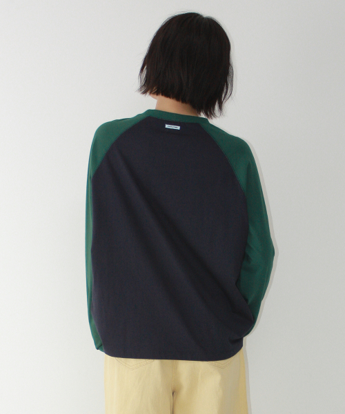VINTAGE ARCHIVE RAGLAN LONG SLEEVE GREEN NAVY