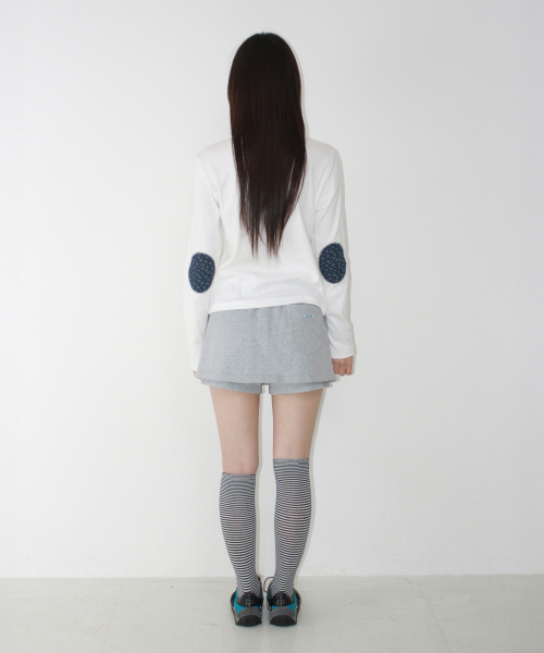 FLORAL ELBOW PATCH LONG SLEEVE WHITE