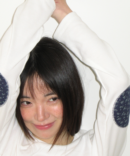 FLORAL ELBOW PATCH LONG SLEEVE WHITE