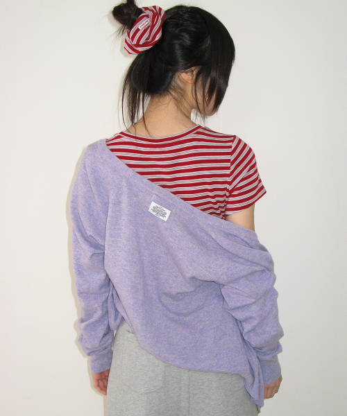 BUTTON POINT V NECK KNIT CARDIGAN SOFT PURPLE