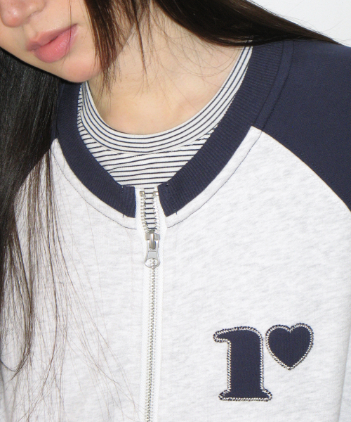 COLLARLESS RAGLAN ZIP UP WHITE MELNAGE