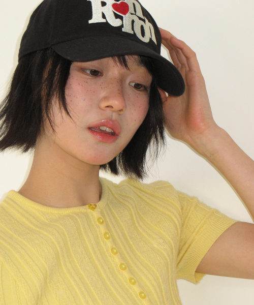 HEART RR SYMBOL STITCH BALL CAP BLACK