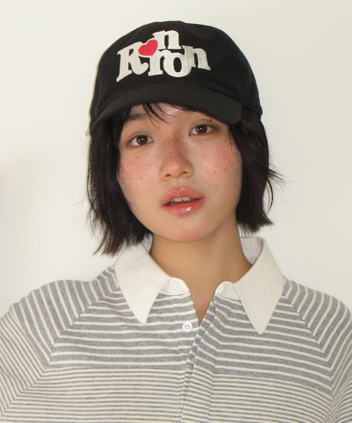 HEART RR SYMBOL STITCH BALL CAP BLACK