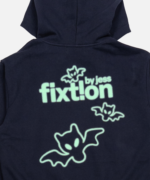 FIXT!ON 3-BATS HOOD ZIP-UP (BLACK)