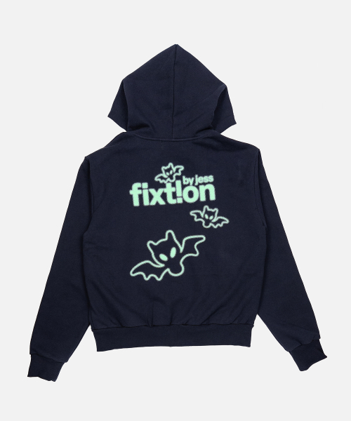 FIXT!ON 3-BATS HOOD ZIP-UP (BLACK)