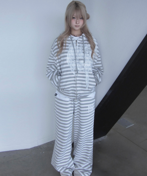 SHUGO CHARA! STRIPE SWEATPANTS(GRAY)