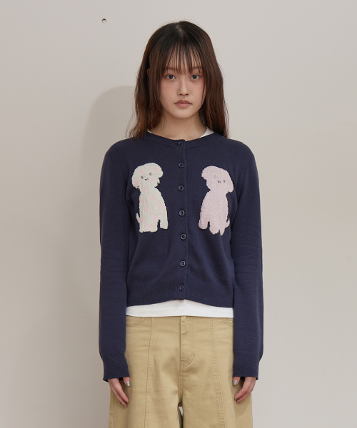 Puppy Boucle Cardigan NAVY