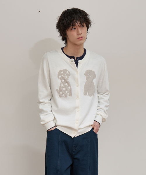 Puppy Boucle Cardigan IVORY