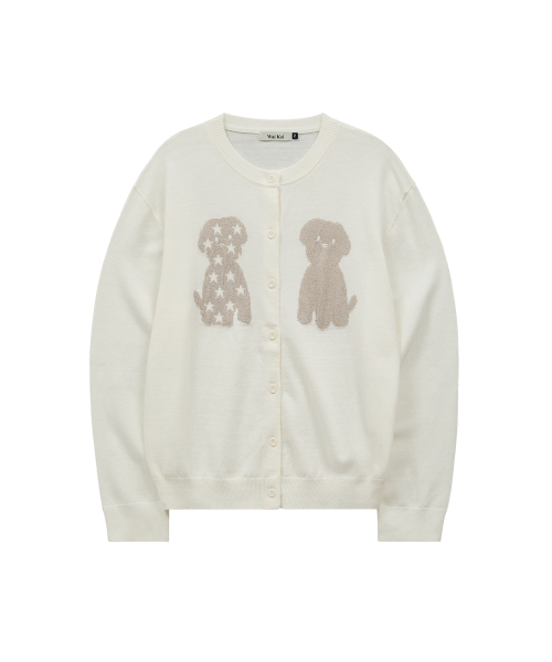 Puppy Boucle Cardigan IVORY