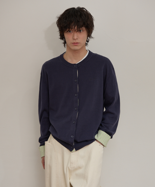 Stripe Roll Up Cardigan NAVY