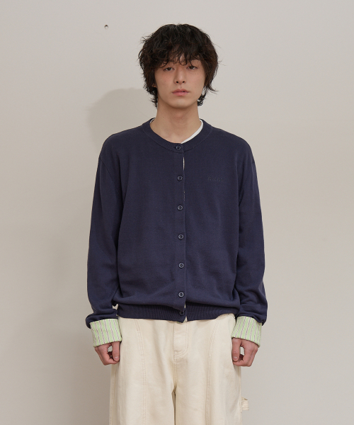 Stripe Roll Up Cardigan NAVY