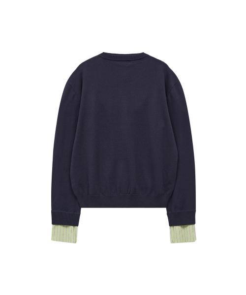 Stripe Roll Up Cardigan NAVY