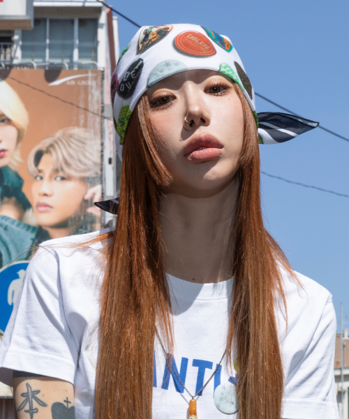 XF008 멀티 핀 뱃지 그래픽 반다나 (MULTI)