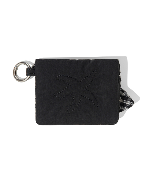 TCM check cotton wallet (black)
