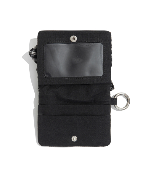TCM check cotton wallet (black)
