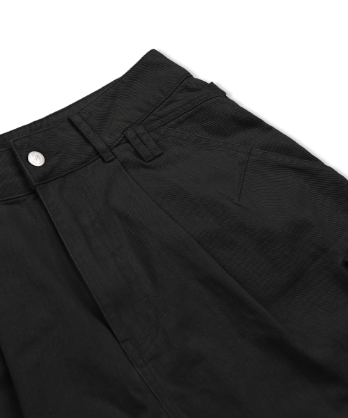 XF013 멀티 카고 포켓 버뮤다 코튼 팬츠 (BLACK)