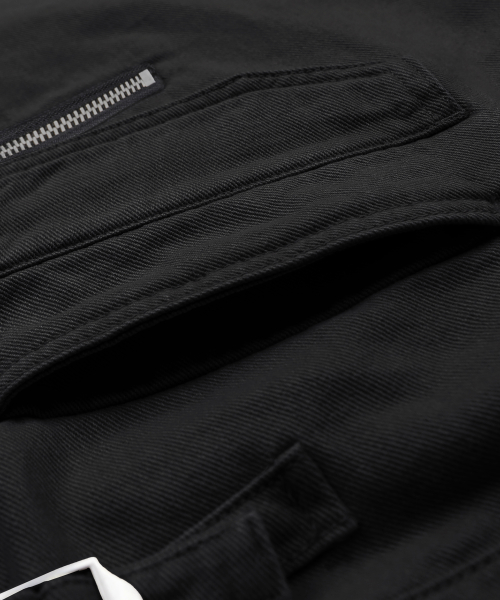 XF013 멀티 카고 포켓 버뮤다 코튼 팬츠 (BLACK)