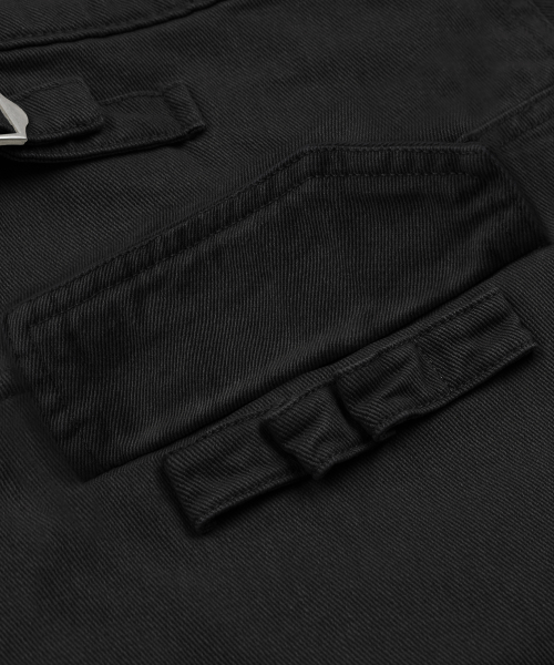 XF013 멀티 카고 포켓 버뮤다 코튼 팬츠 (BLACK)