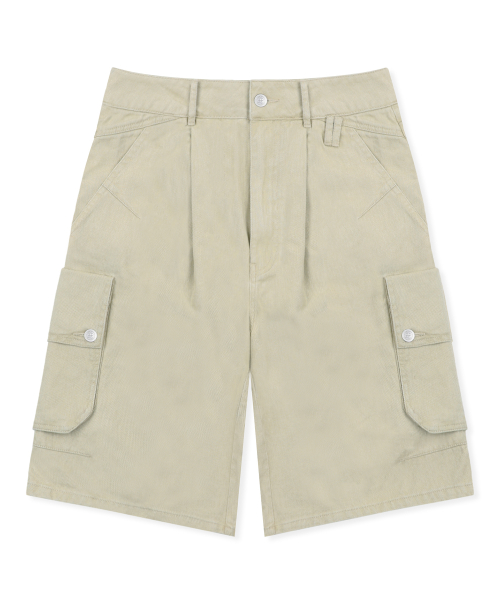 XF013 멀티 카고 포켓 버뮤다 코튼 팬츠 (BEIGE)