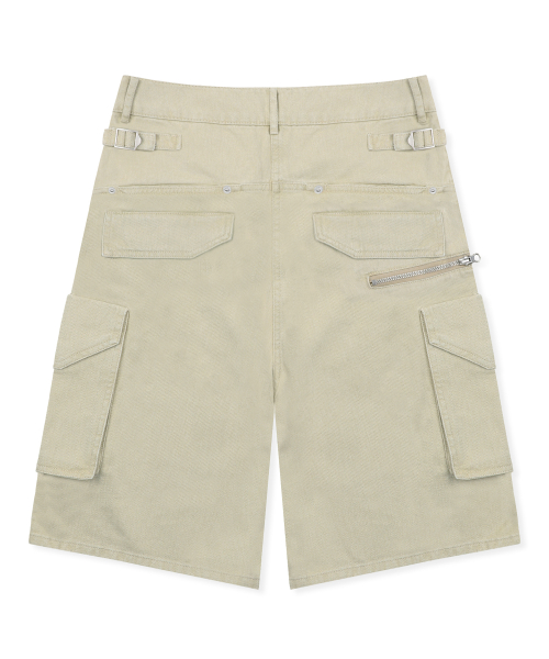 XF013 멀티 카고 포켓 버뮤다 코튼 팬츠 (BEIGE)