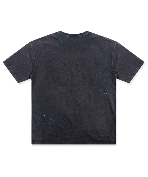 XF009 페이드 페인팅 워싱 티셔츠 (BLACK)