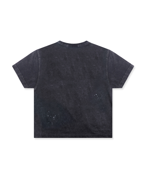 XF009 페이드 페인팅 워싱 티셔츠 (BLACK)